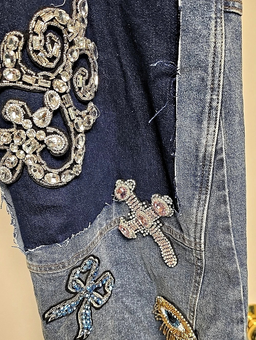 AKIRA Wild And Free Denim Pant Straight Leg Blue 1X - Picture 11 of 13